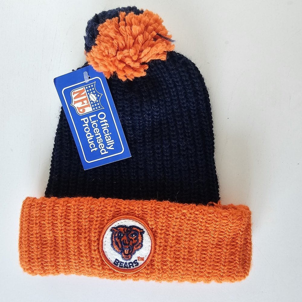 1980s Vintage Chicago Bears NFL Beanie Hat with Tags
